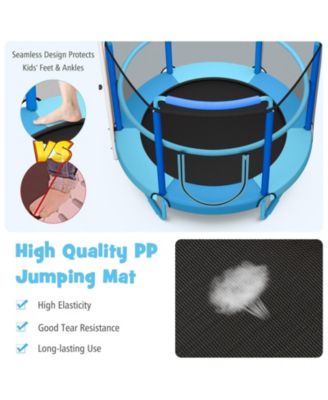 5 Feet Kids 3-in-1 Game Trampoline with Enclosure Net Spring Pad