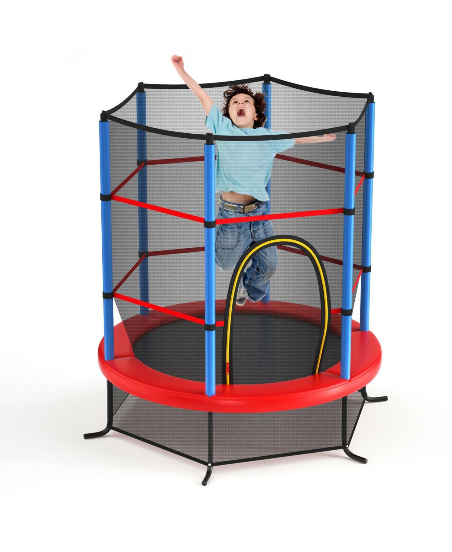 Детская игрушка Mecale 55 Inch Trampoline with Enclosure Net, Ages 3+, цвет: Синий — фото 1