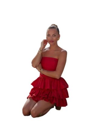 Women Mila Linen Strapless Mini Dress