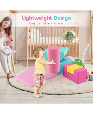 6 Pieces Foam Climbing Blocks Indoor Climb and Crawl Activity Playset with Rectangles