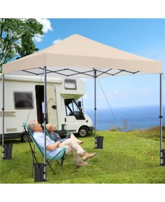 10x10FT Pop-up Canopy with One-Push-To-Lock Setup Mechanism, Beige