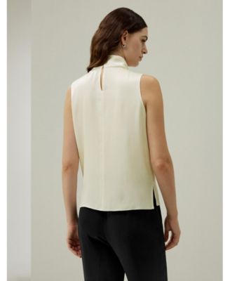 Women's Asymmetrical Sleeveless Cowl Neck Top