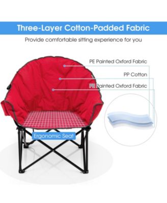 Folding Camping Moon Padded Chair with Carrying Bag