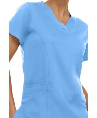 Women's Eleanor 3-Pocket Stretch V-Neck Scrub Top Shocking Pink Medium