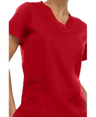 Women's Eleanor 3-Pocket Stretch V-Neck Scrub Top Shocking Pink Medium
