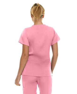Women's Eleanor 3-Pocket Stretch V-Neck Scrub Top Shocking Pink Medium