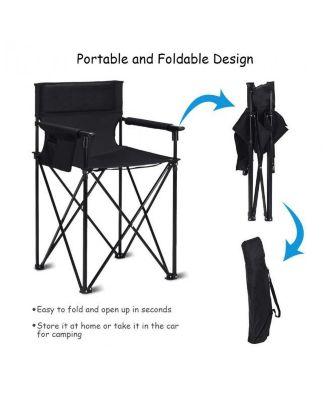 Portable 38 Inch Oversized High Camping Fishing Folding Chair