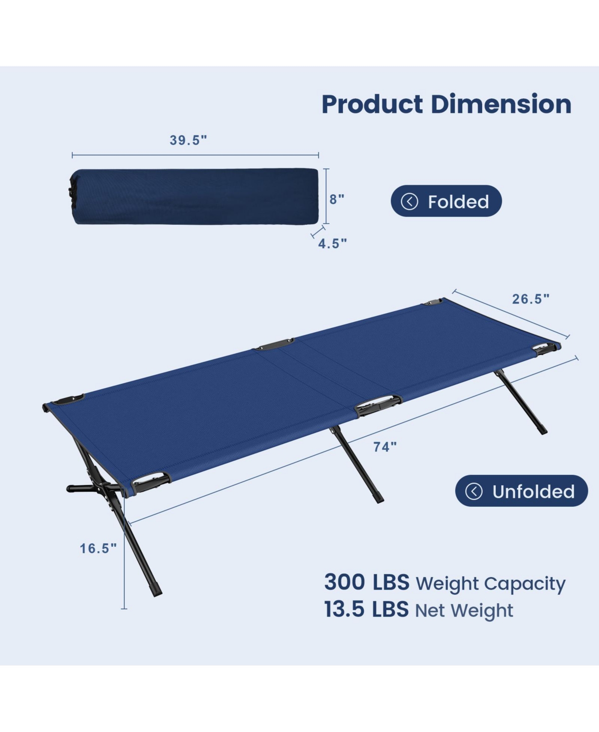 Adults Kids Folding Camping Cot