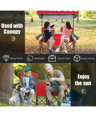 Portable Folding Camping Canopy Chairs w/ Cup Holder