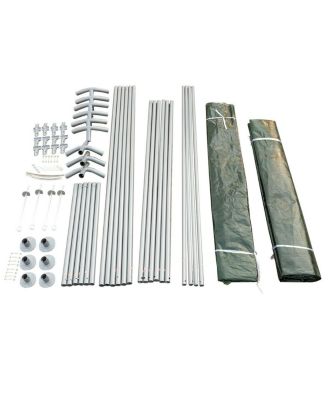 Outdoor Carport Shed with Sidewalls and Waterproof Ripstop Cover