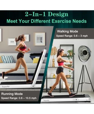 4.75HP 2 In 1 Folding Treadmill with Remote APP Control-White