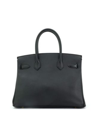 Pre-Owned Hermes Birkin 30 Handbag Black Epsom with Gold Hardware