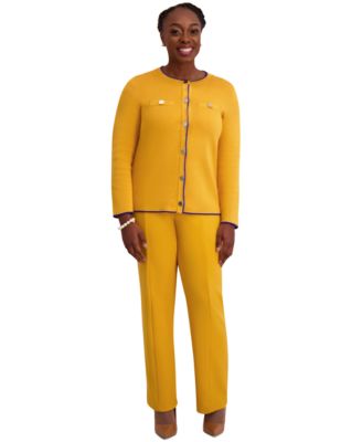 Round-Neck Long-Sleeve Button Front Cardigan, Regular & Plus 