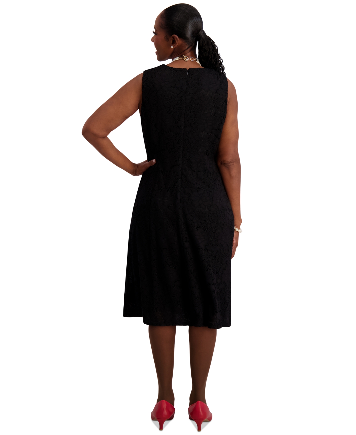 Kasper Women's Tiered Midi Dress, Regular & Plus Sizes In Black