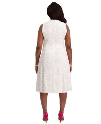 Women's Sleeveless Lace Fit & Flare Dress, Regular & Plus Sizes 