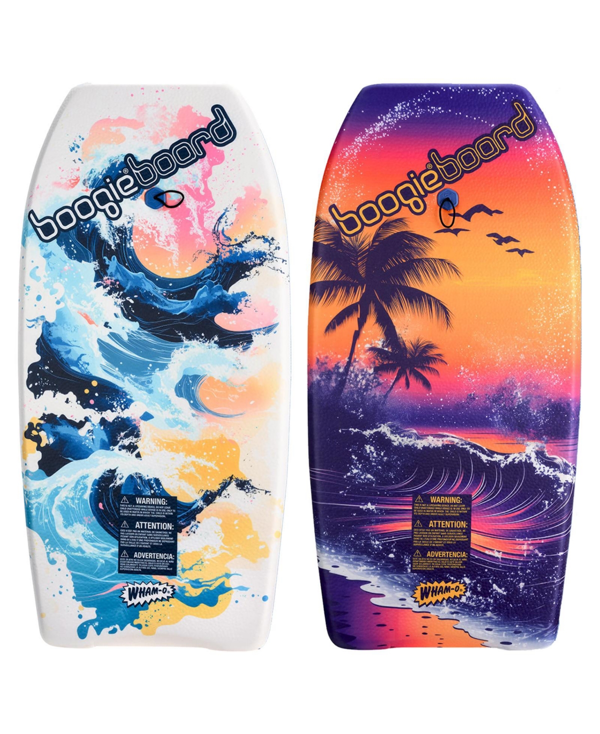 37&#x22; Body Board with Wrist Leash Fiberclad Cover Phuzion Core Crescent Tail, 2 Pack
