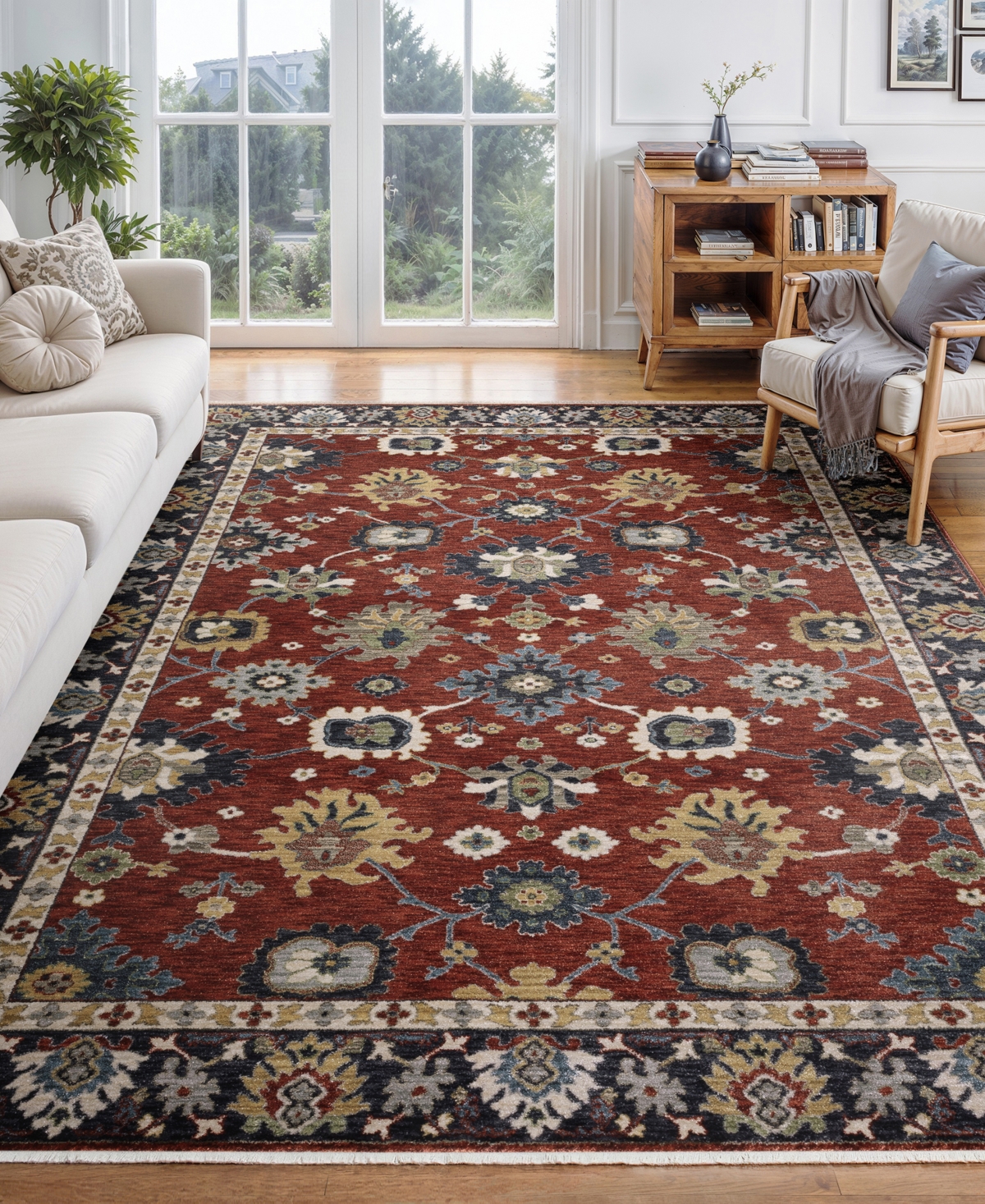 Oriental Weavers Eliana Eli12 7'10"x10'10" Area Rug In Red
