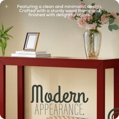 44" Russel Long Console Table - Minimalist and Slim Entryway Table for Decorative Displays, Sofa Table