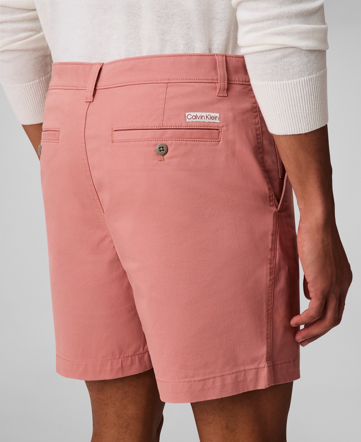 Calvin Klein Men's Slim Fit Cotton 7" Chino Shorts In Pink