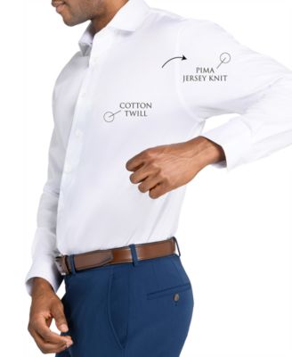 Men's Solid Hybrid Slim Fit Easy Care Long Sleeve Shirt