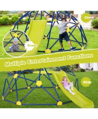 Kids Climbing Dome with Slide and Fabric Cushion for Garden Yard