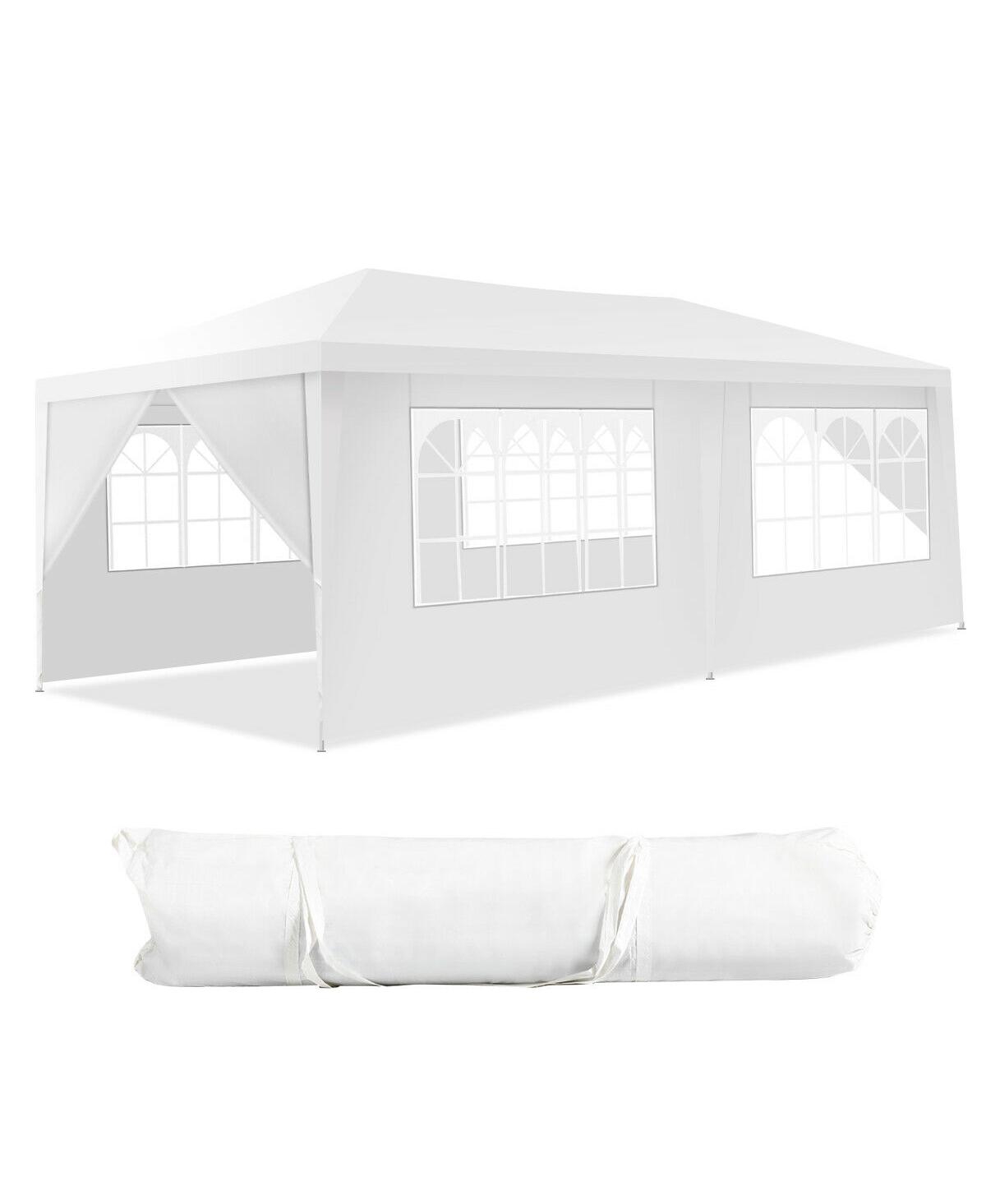 10 x 20 Feet 6 Sidewalls Canopy Tent with Carry Bag - White