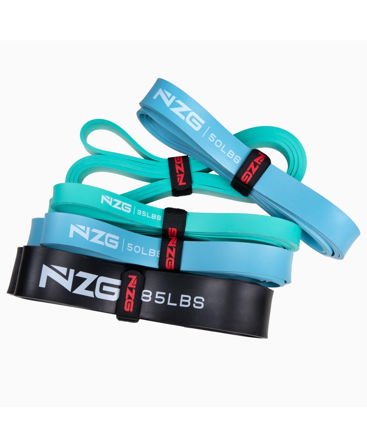 100% Latex-Free Natural Rubber Power Resistance Bands Warm-Up Set (5-Piece) - Mix