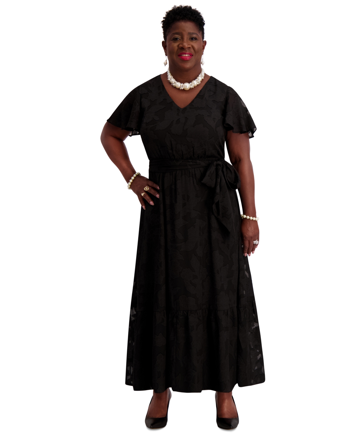 Kasper Flutter-sleeve Smock-waist Dress, Regular & Plus