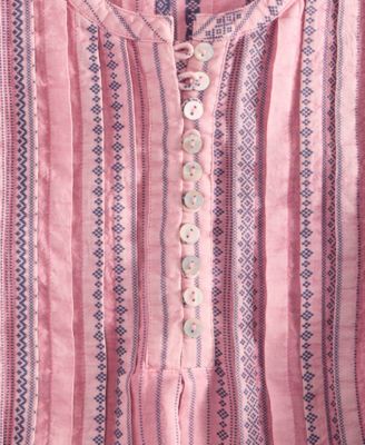 Women's Cotton Pintuck Button-Front Mini Dress