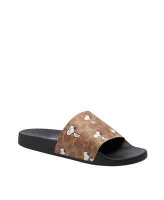 COACH X Peanuts Men's Signature Canvas Snoopy Print Pool Slide - Macy's