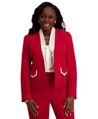 Framed Collarless Jacket, Regular & Plus 