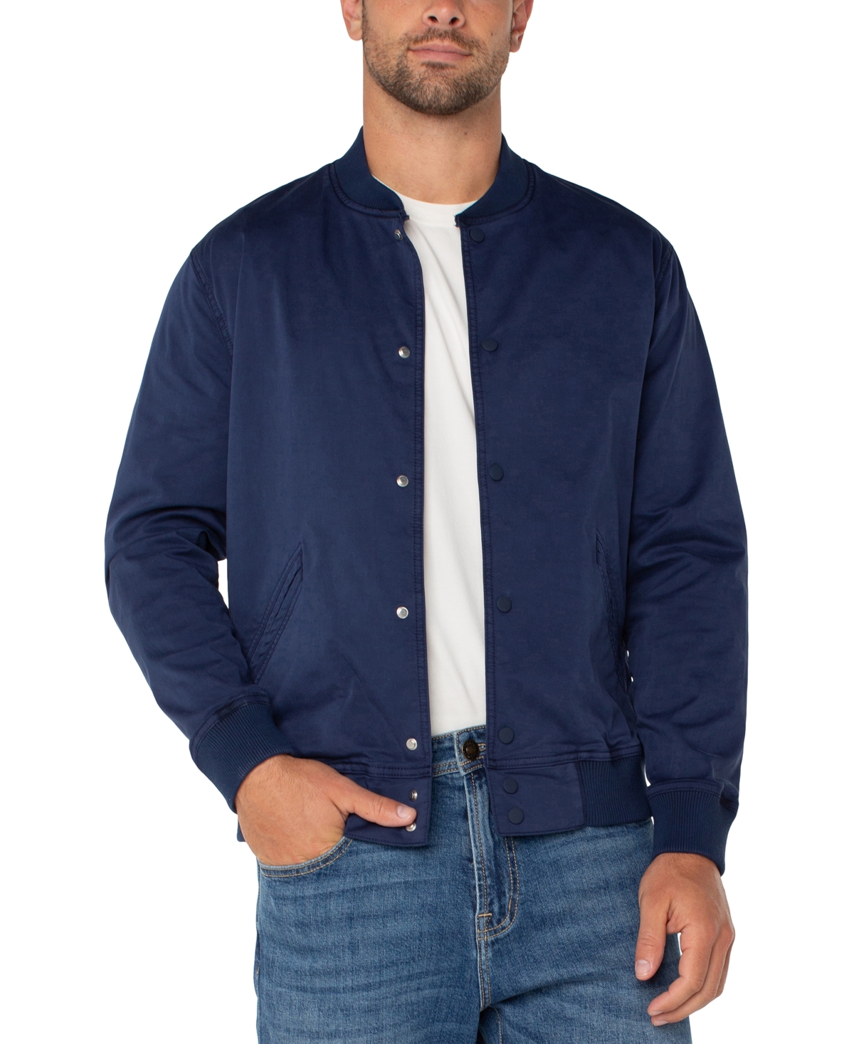 Men's Snap Front Bomber Jacket - Midnight