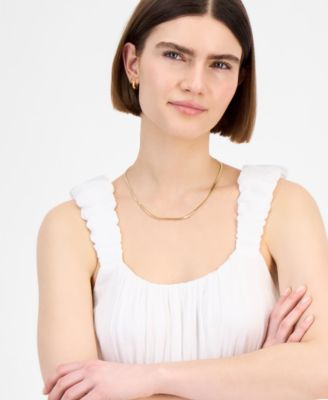 Juniors' Bubble-Strap Tiered Mini Dress