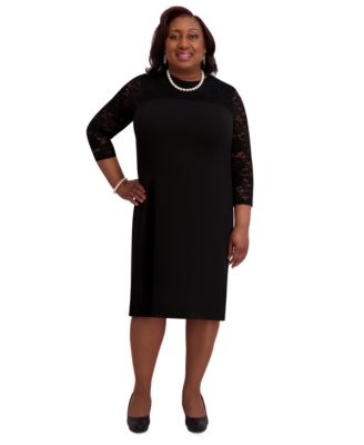 Women's Lace-Sleeve Sheath Dress, Regular & Plus Sizes 