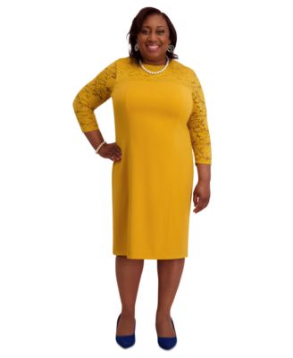 Women's Lace-Sleeve Sheath Dress, Regular & Plus Sizes 
