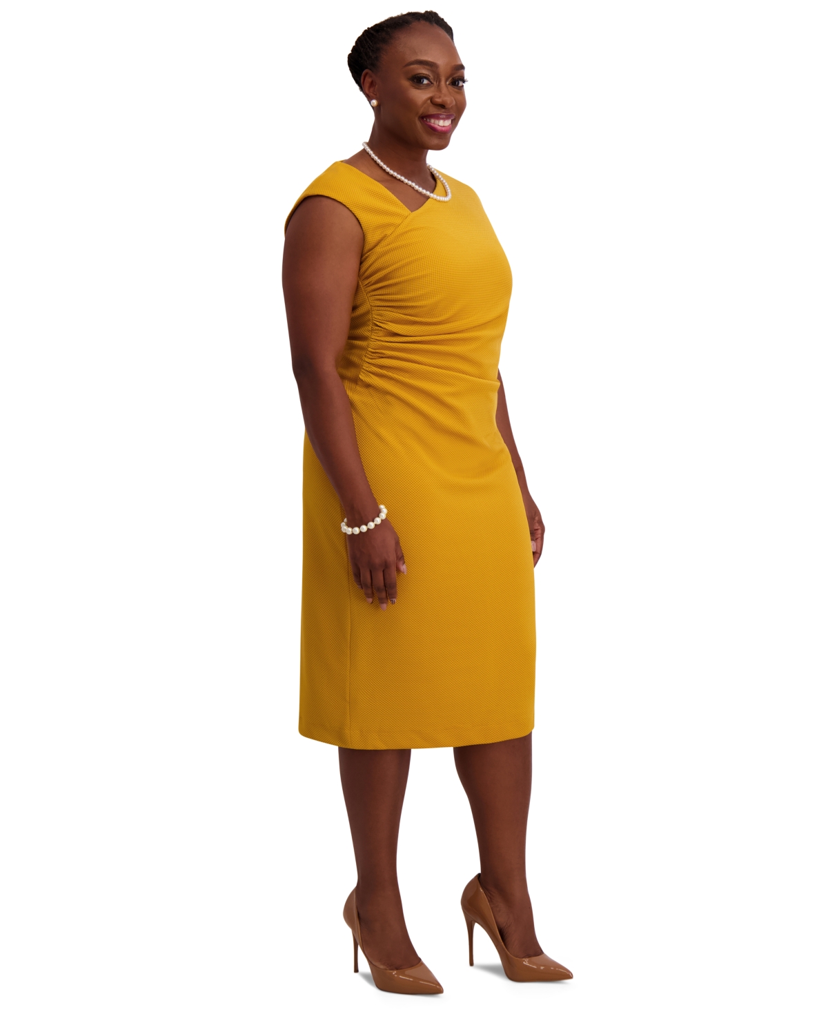 Kasper Women's Asymmetrical-neck Midi Dress, Regular & Plus Sizes