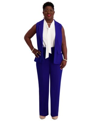 Kasper - Notched Collar Open-Front Vest