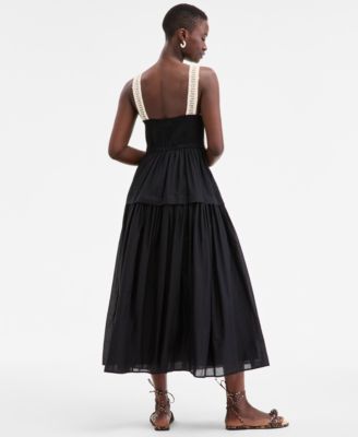 Women's Cotton Voile Crochet-Bodice Dress, Exclusively at Macy's