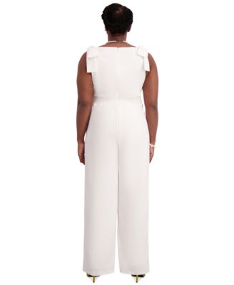 V-Neck Bow-Strap Jumpsuit, Regular & Plus Sizes