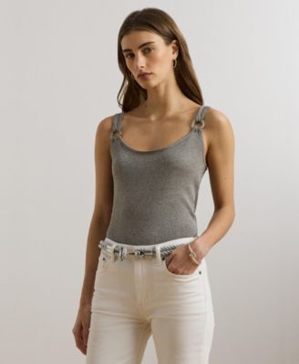 Lauren Ralph Lauren - Women's Ring-Trim Metallic Sweater Tank Top