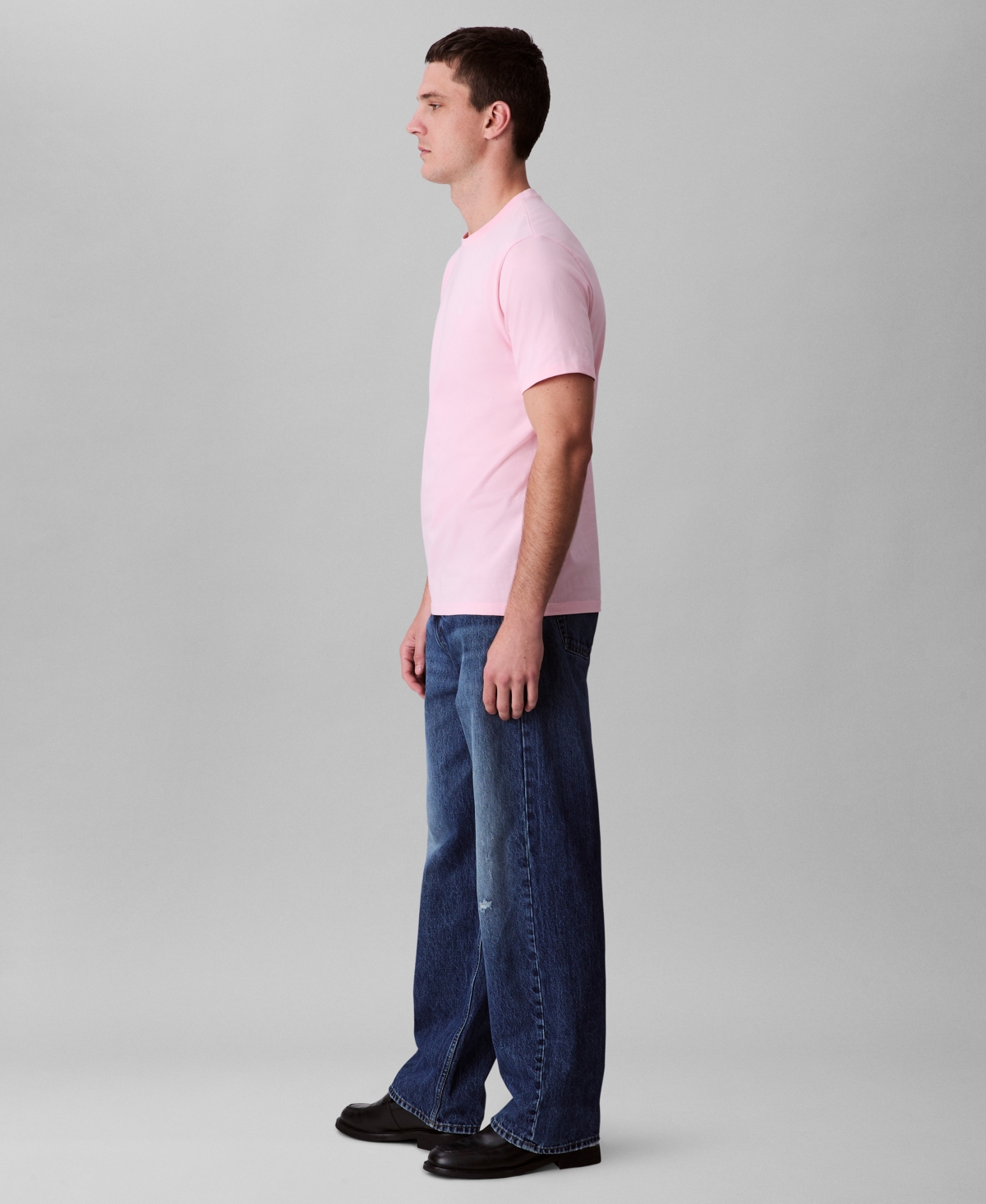 Shop Calvin Klein Men's Smooth Cotton Solid Crewneck T-shirt