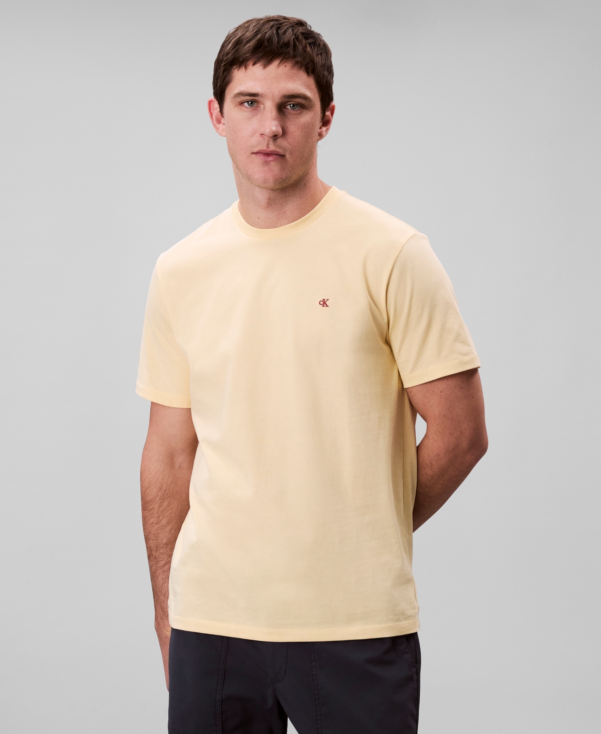 Shop Calvin Klein Men's Smooth Cotton Solid Crewneck T-shirt