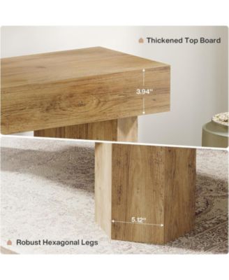 Wooden Dining Bench, 41" Farmhouse Entryway Bench for Indoor Space, Long End of Bed Seat for Dining Room, Bedroom, Entry, Mudroom