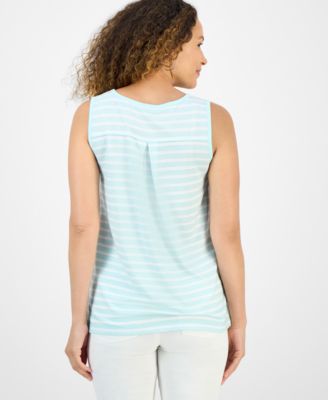 Petite Striped Easy Fit Tank Top, Exclusively at Macy's