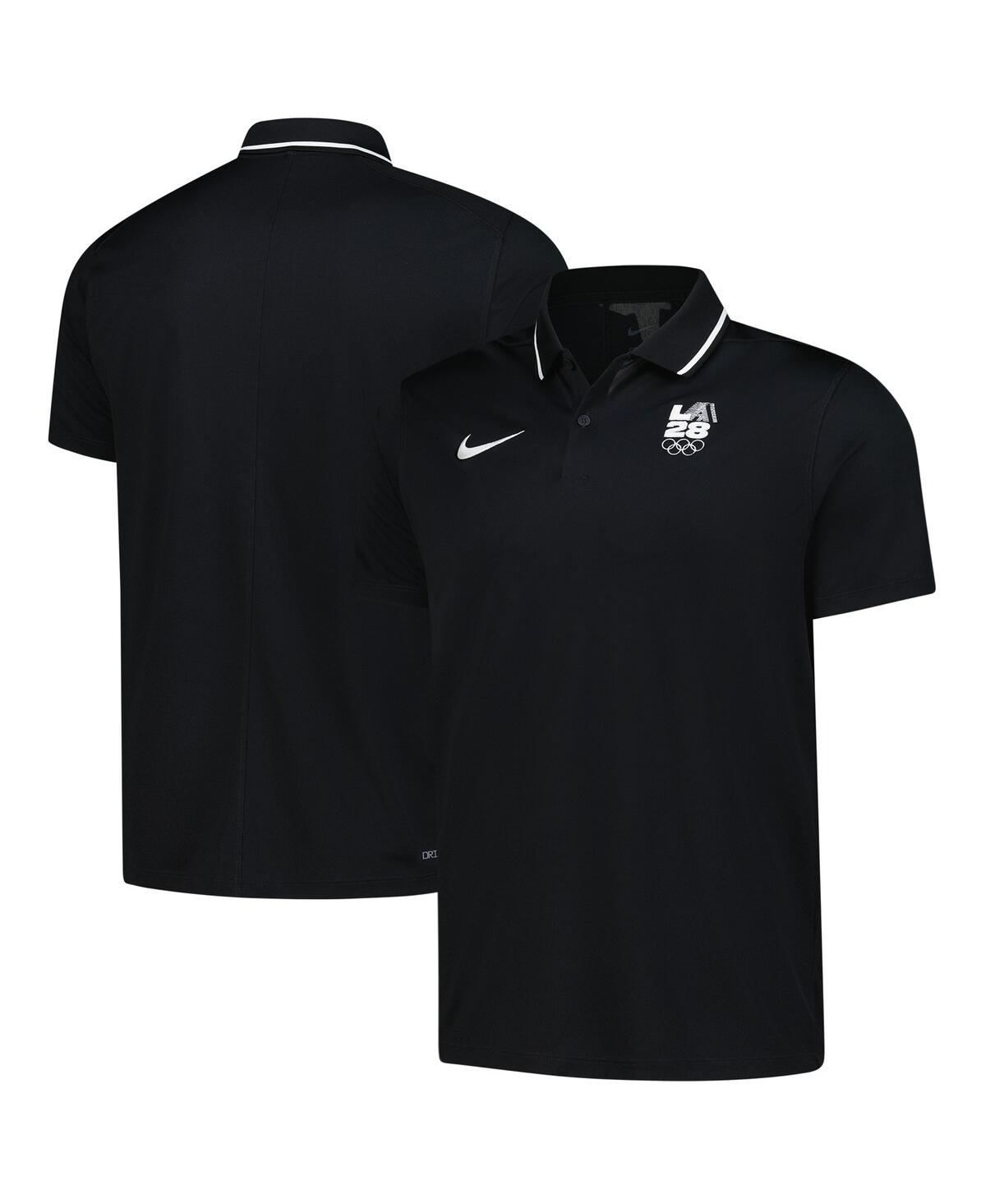 Nike Men's Black La28 Summer Olympics Retro Coach Performance Polo Shirt