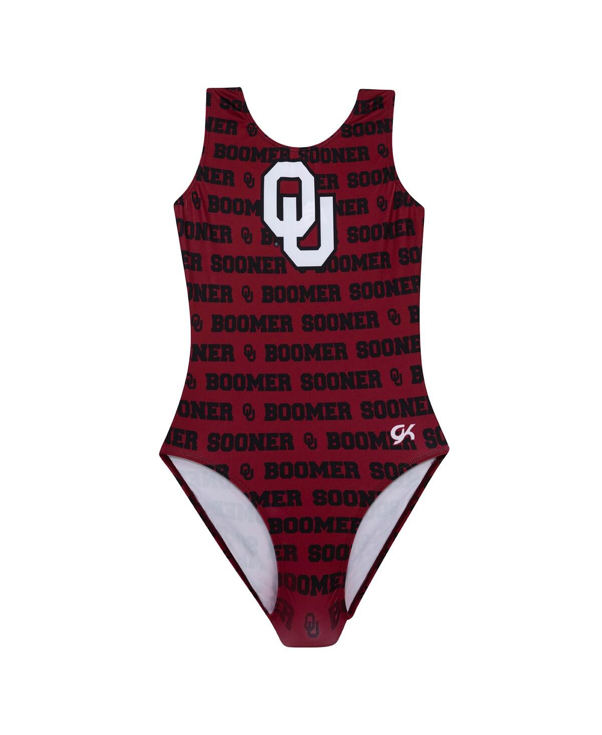 GK ELITE BIG BOYS AND GIRLS CRIMSON OKLAHOMA SOONERS ELITE SPIRIT LEOTARD 