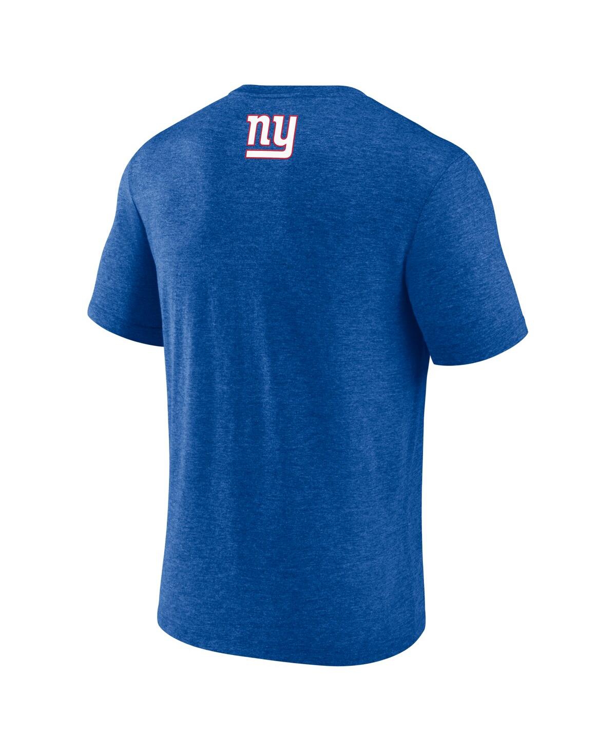 Fanatics Men's Heather Royal New York Giants Tri-blend Helmet End Around T-shirt