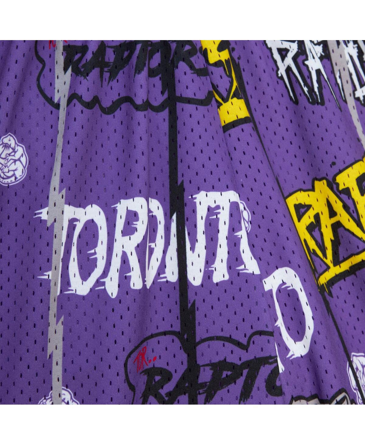 Mitchell & Ness Men's Purple Toronto Raptors 1998/99 Hardwood Classics Slap Sticker Swingman Shorts