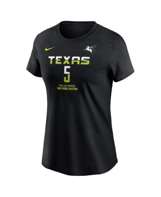 Women's Paige Bueckers Black Dallas Wings 2025 WNBA Draft Rebel Edition Name Number T-Shirt