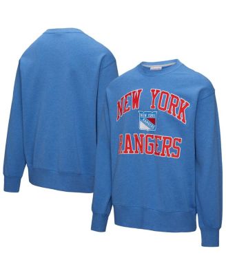 Mitchell & Ness - Men's Blue New York Rangers Playoff Win Fleece Pullover Sweatshirt